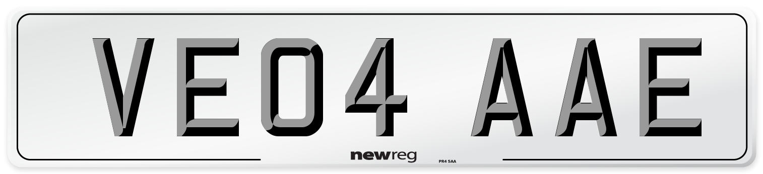 VE04 AAE Number Plate from New Reg